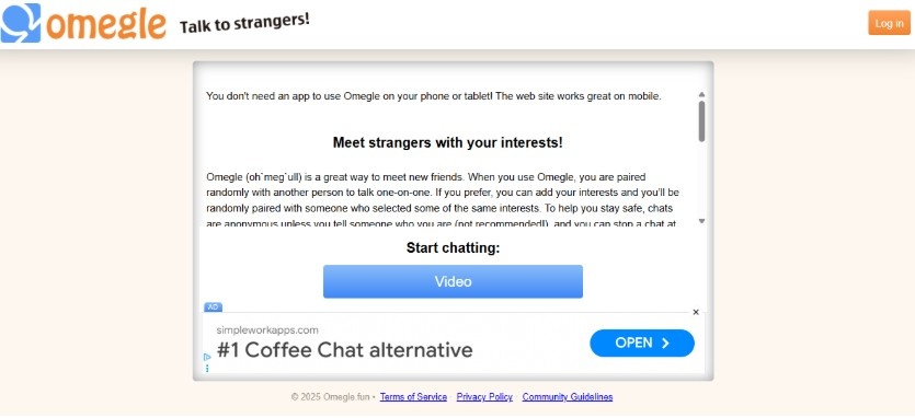 Omegle has a lot in common with Chatroulette
