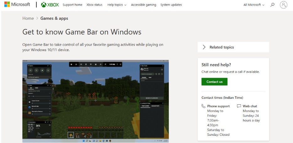 Option 1 Xbox Game Bar